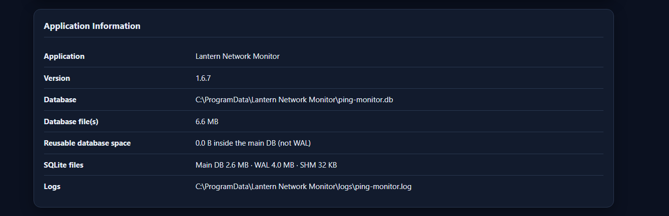 Application information and service controls